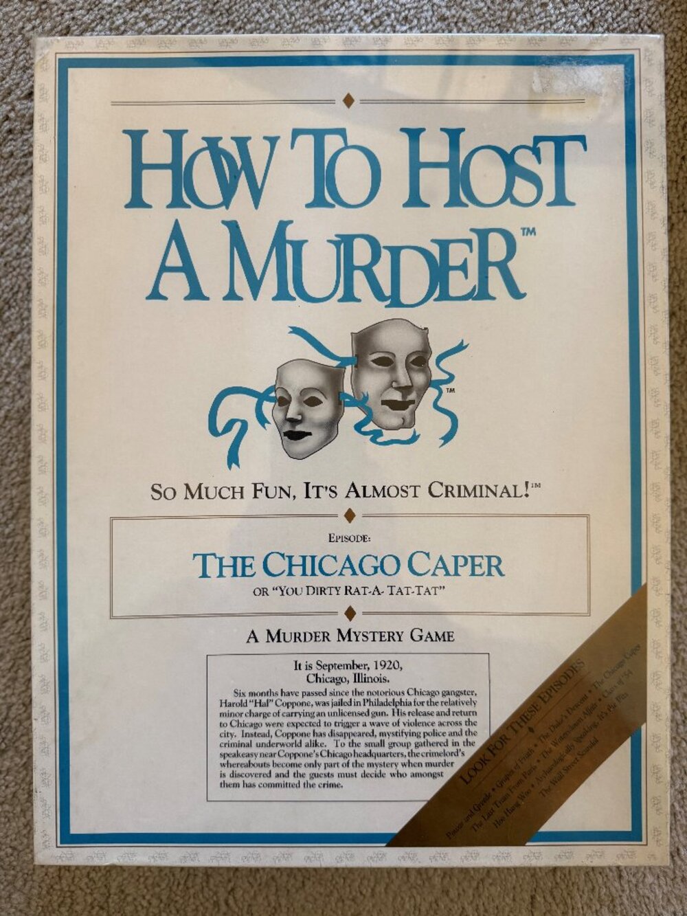 NEW VINTAGE 1986 How to Host a Murder: The Chicago Caper Mystery Party Game